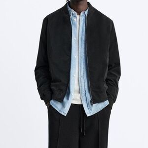 ZARA Black light weight Bomber Coat. US M